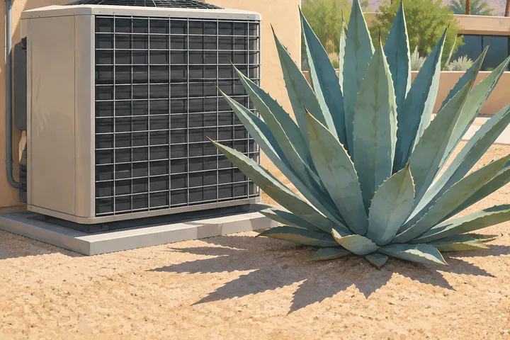 Illustrative detail of residential air conditioning equipment