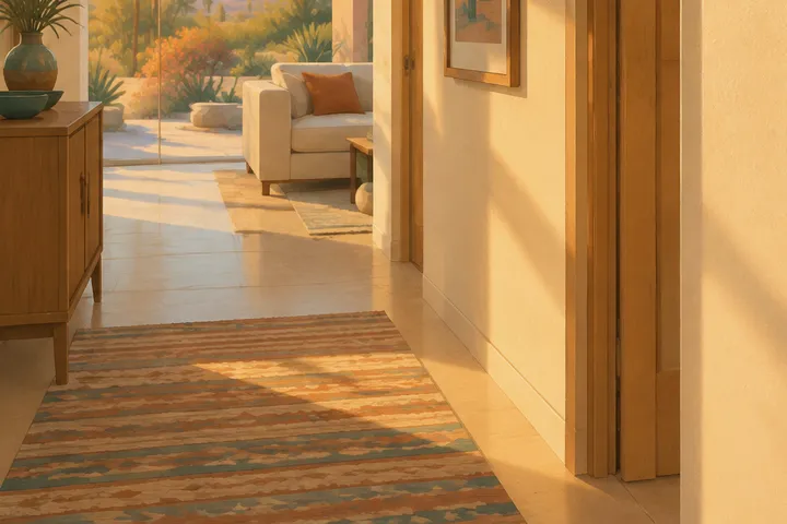 Illustrative detail of a home AC system in a desert setting