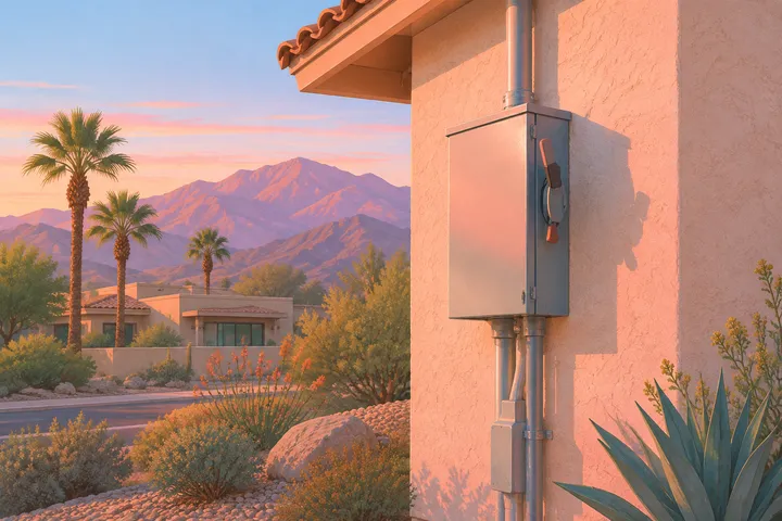 Illustrative home AC equipment scene