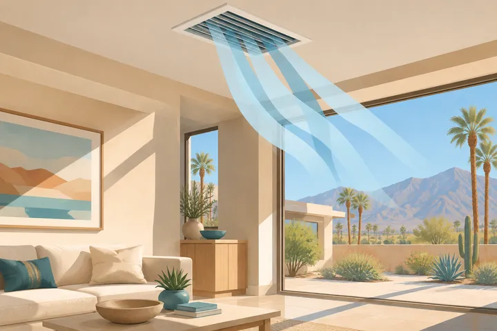 Illustrative home AC equipment scene