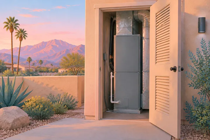 Illustrative detail of residential air conditioning equipment